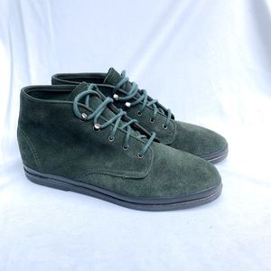 Keds Army Vintage Dark Green Lace Up Booties Chukka Suede Size 8.5 Desert Boots